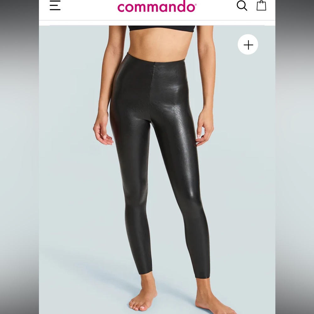 Commando 7/8 Faux Leather Legging- Black Size Small